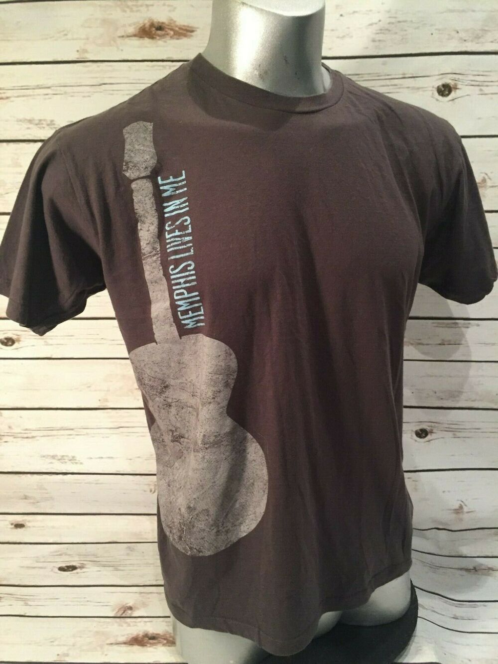 Memphis Lives in Me TN Tennessee Acoustic Guitar Shirt Rock Roll Country Band